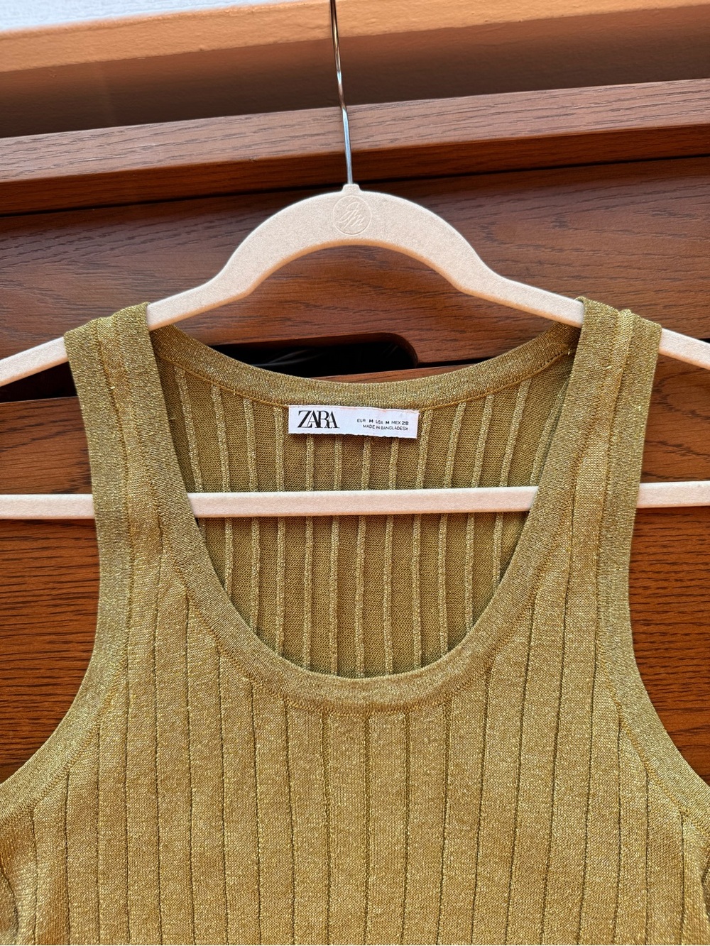 Zara Metallic Ribbed Tank Top - Picture 4 of 4